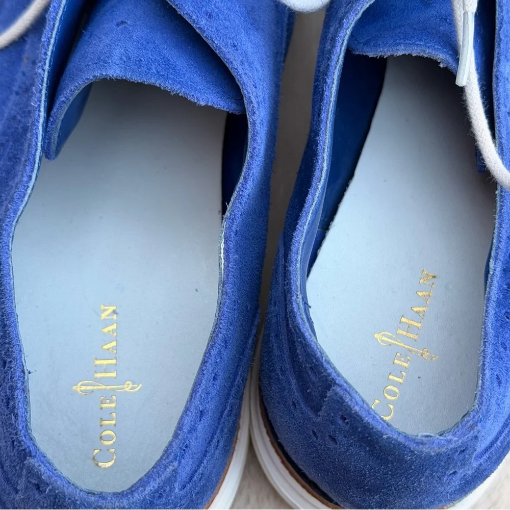 Cole Haan Blue Suede Oxfords Size 10